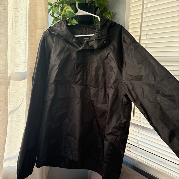 Forever 21 Black Windbreaker Jacket - Picture 1 of 3